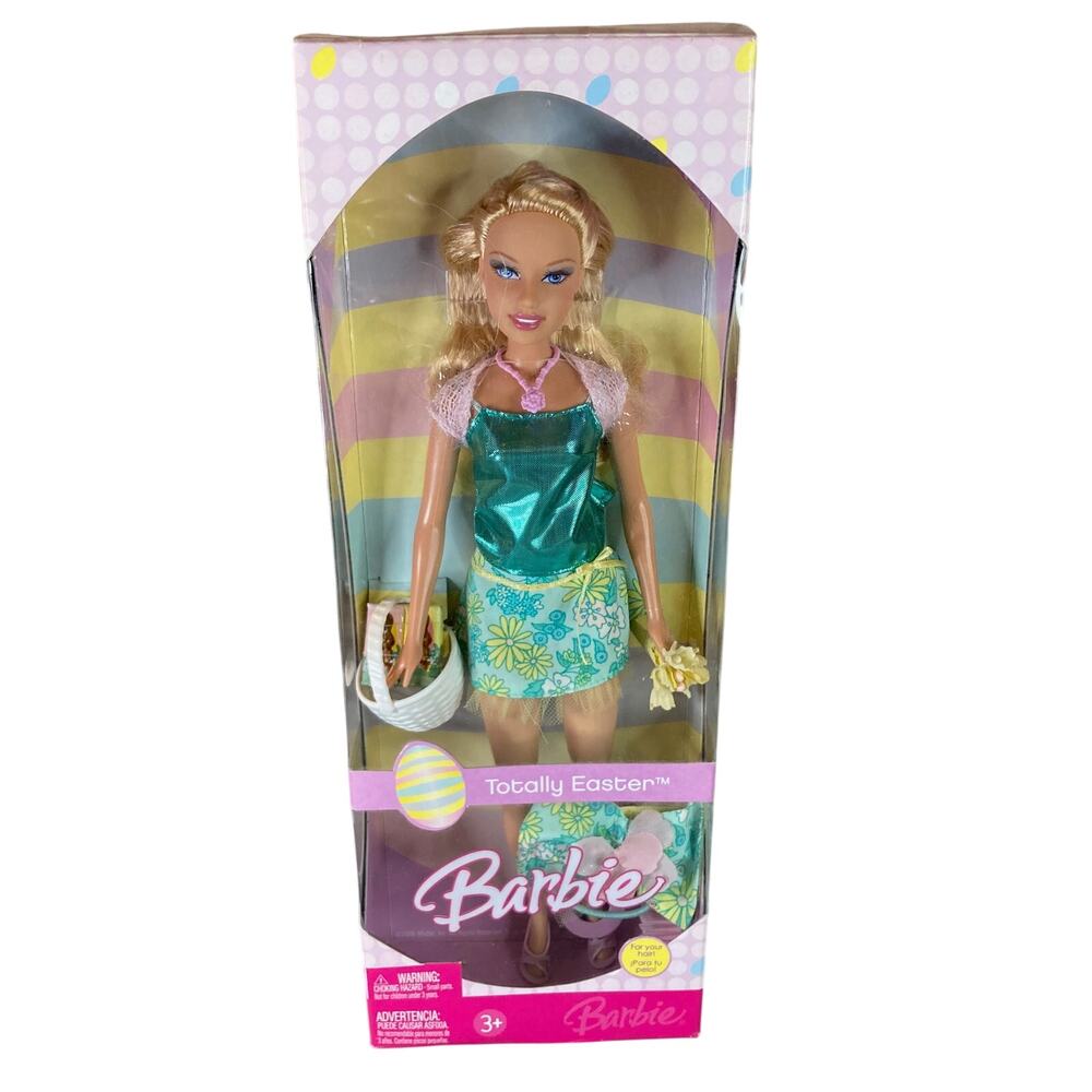 Mattel 12" Totally Easter Barbie Shiny Aqua Dress #L0999 (2006) NRFB Y2K